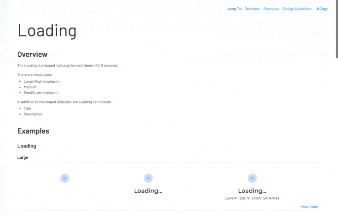 Loading component in Storybook