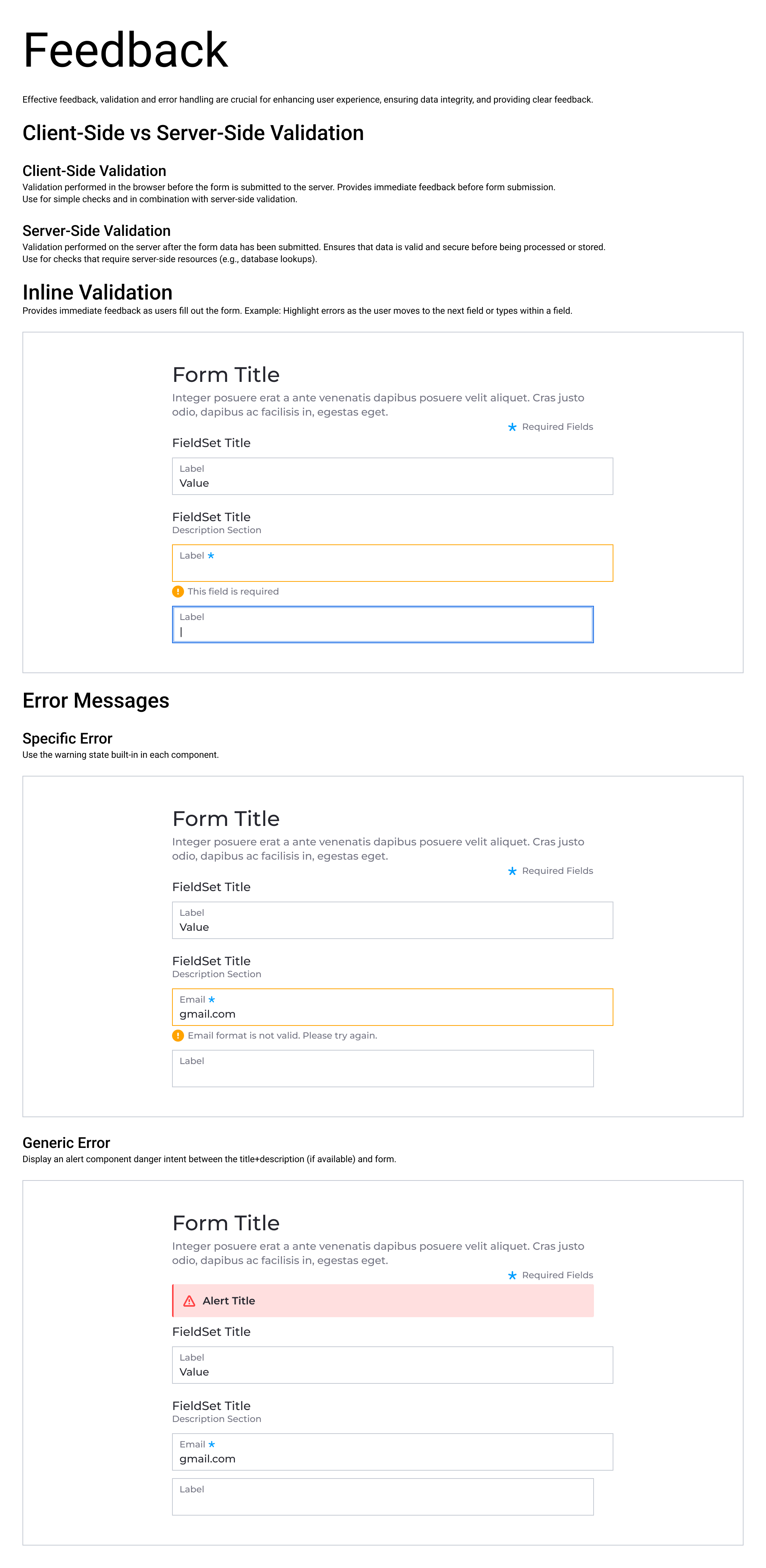 Form feedback pattern documentation