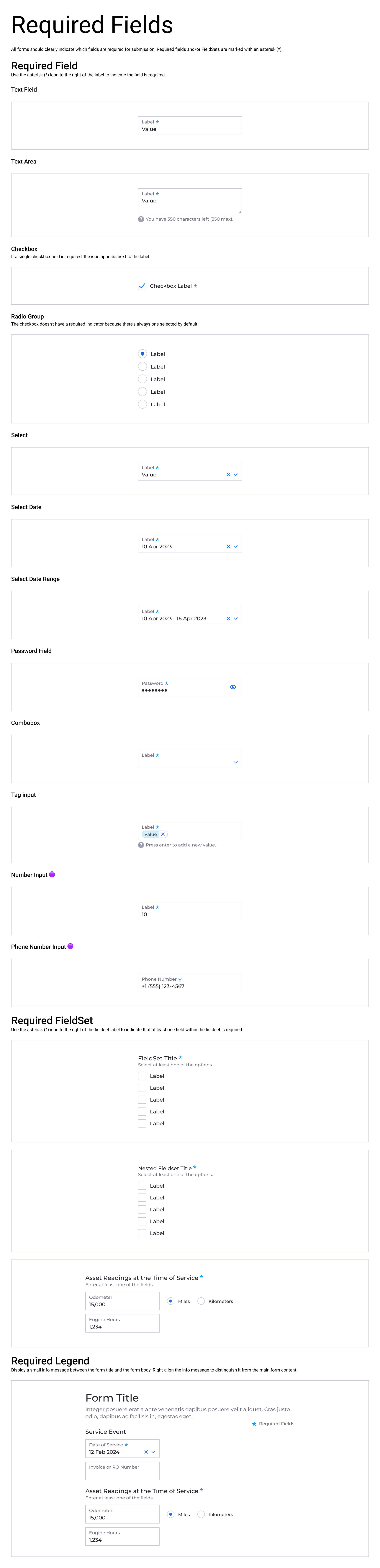 Required fields pattern documentation