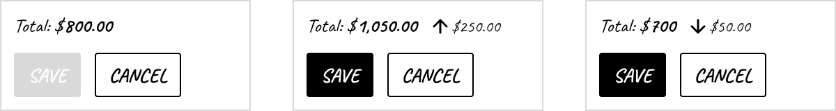 Totals preview showing running total in the Update Charges modal