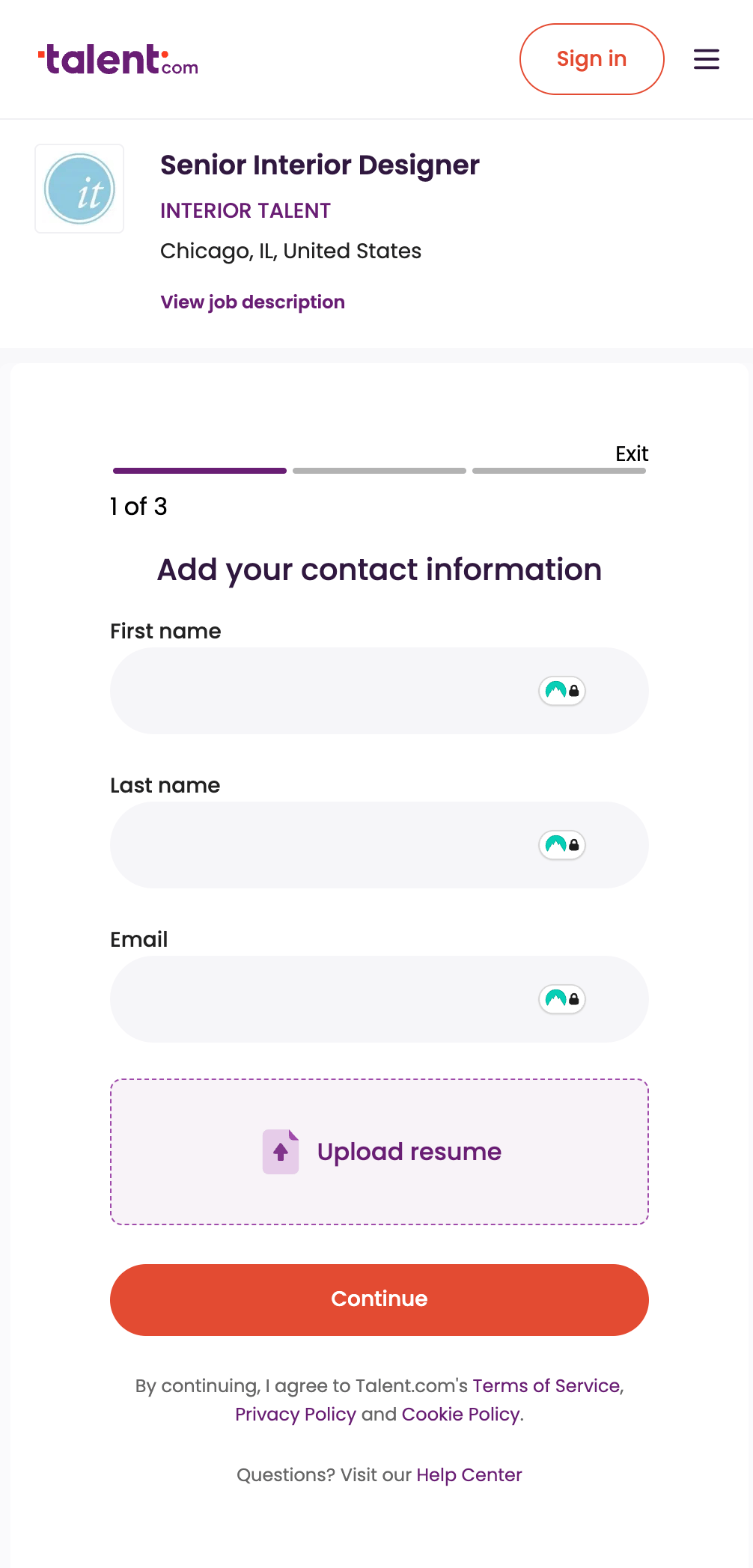 Users landed on the contact form before authentication