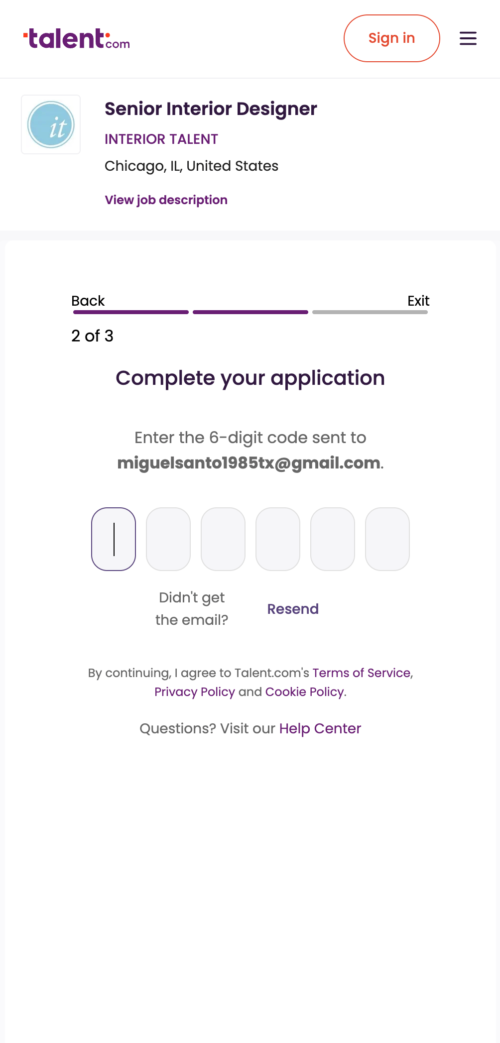 OTP verification screen with poor error handling