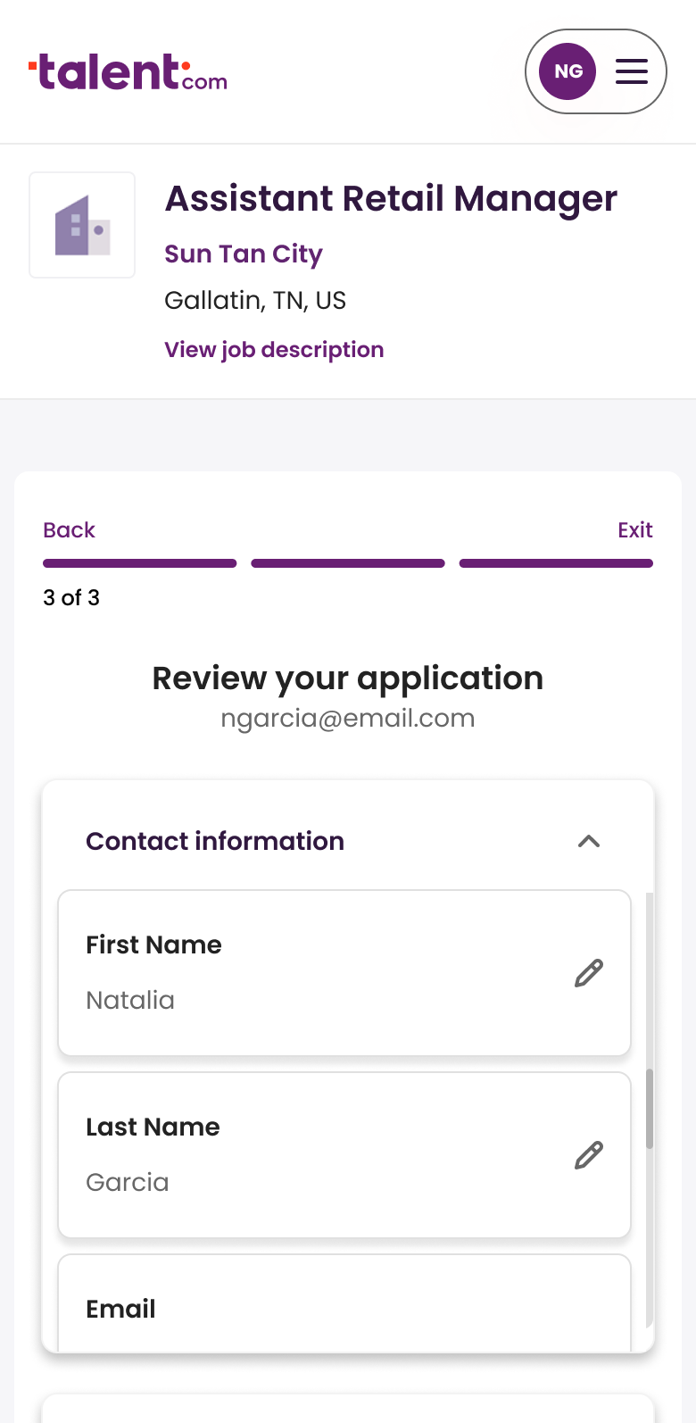 Accordions expanded, showing responses and edit options