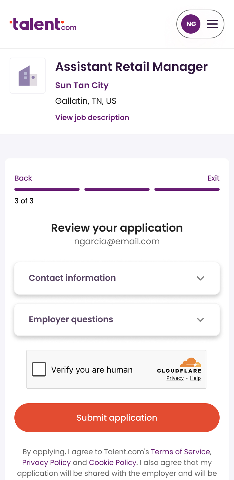The submit button remained enabled until users reached the security check