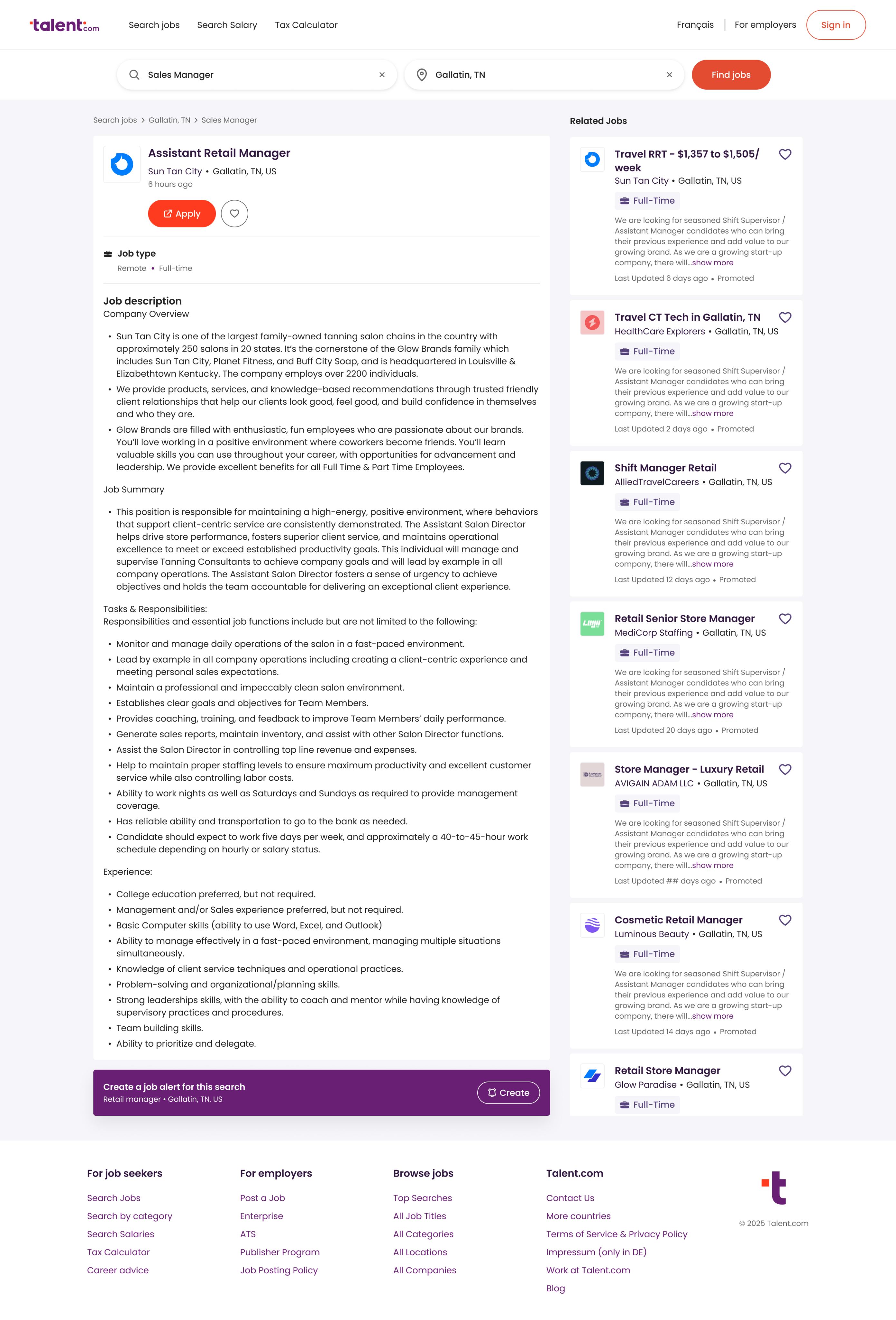 Related jobs moved to a side column on desktop
