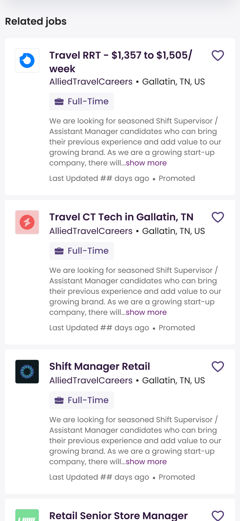Job alert banner before fix